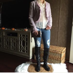 Ice Girl Tweed Jeweled Jacket Sz S